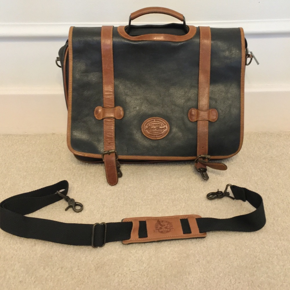 Vintage Eddie Bauer Leather Messenger Bag